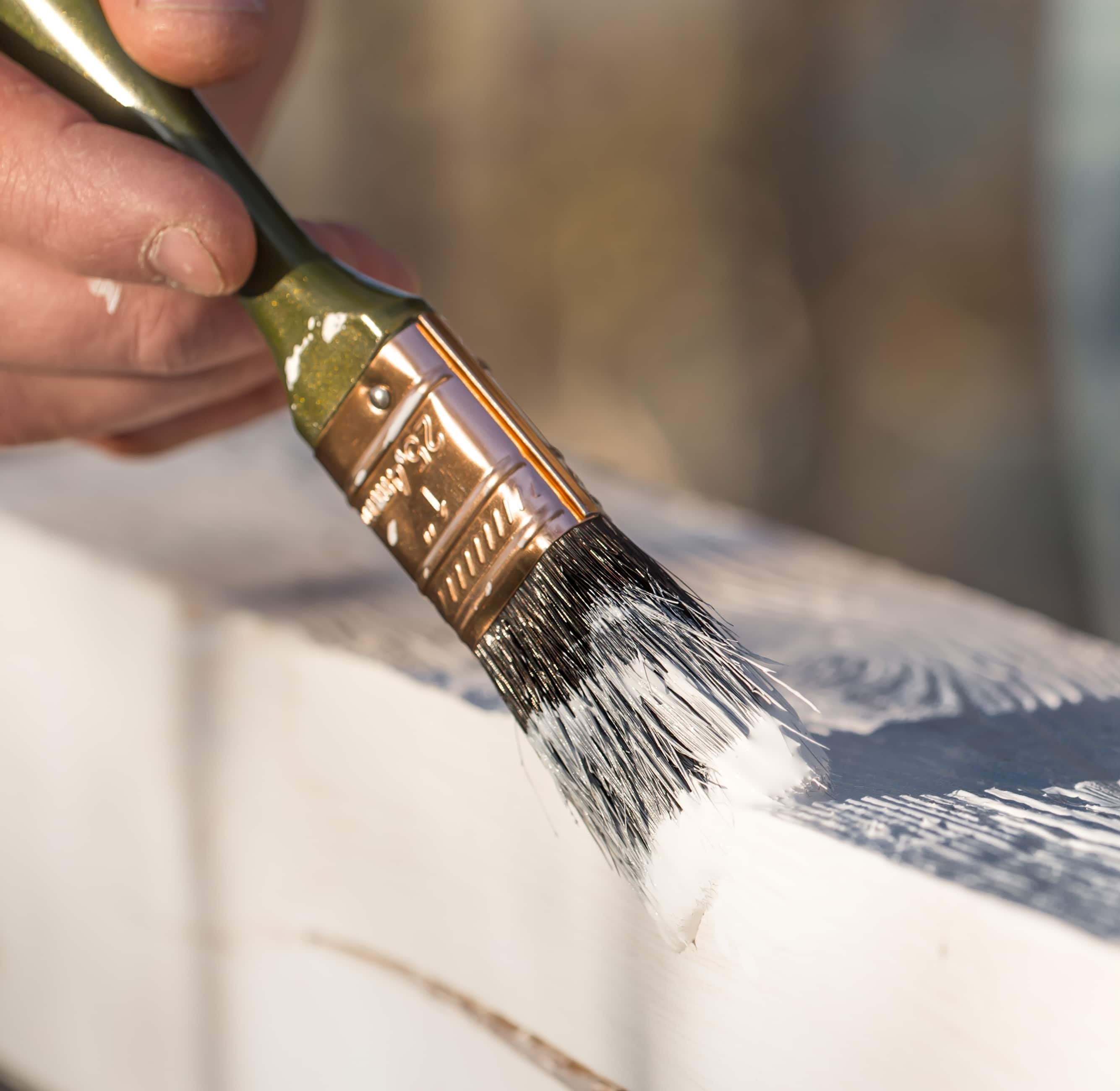 hand painting wood deck